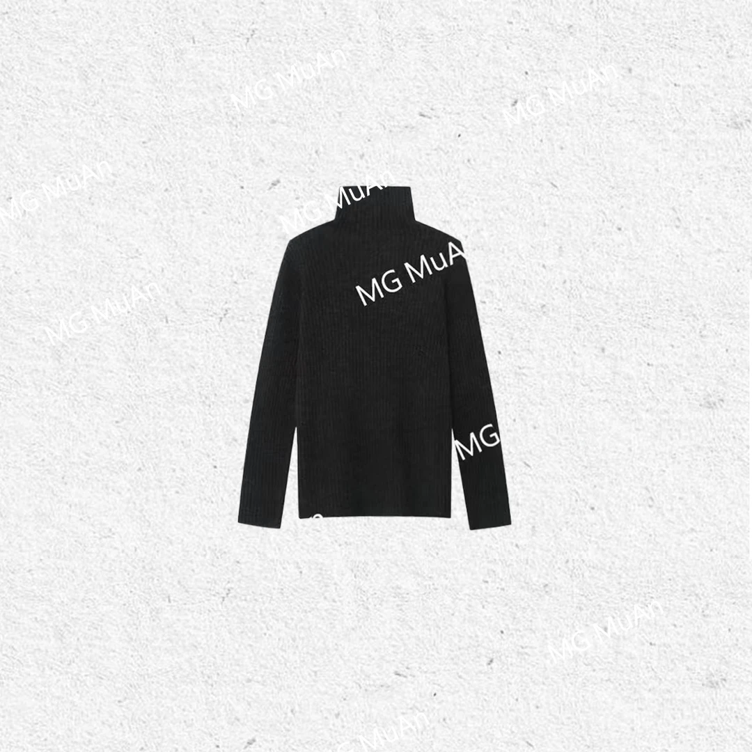 木岸MUAN：《经典流光毛衣》定制100羊毛花纱330克高领毛衣ST2-28023