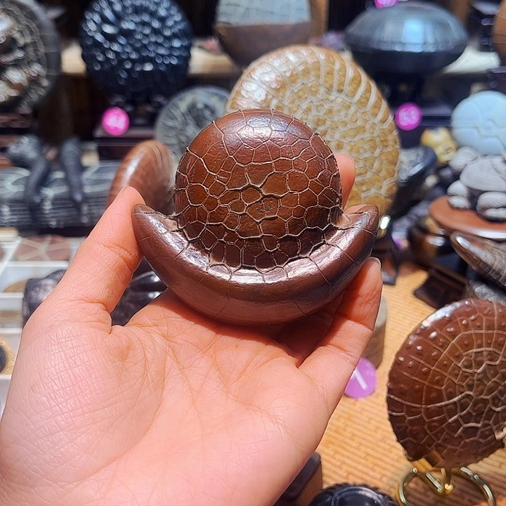 常***顺石材龟纹石精品小摆件