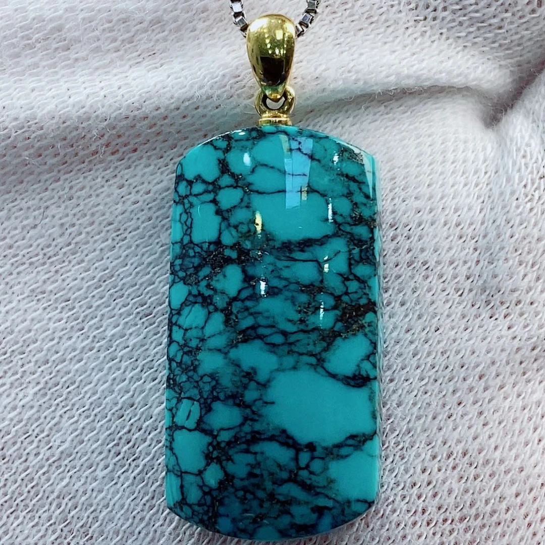 绿松石18K金镶嵌珠宝奇石