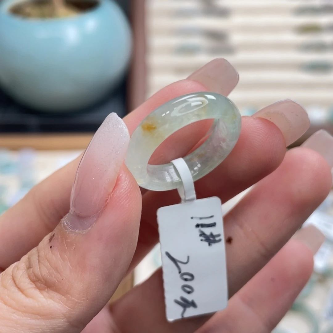 翡翠未镶嵌戒圈a15港圈11薄荷绿桂花糕