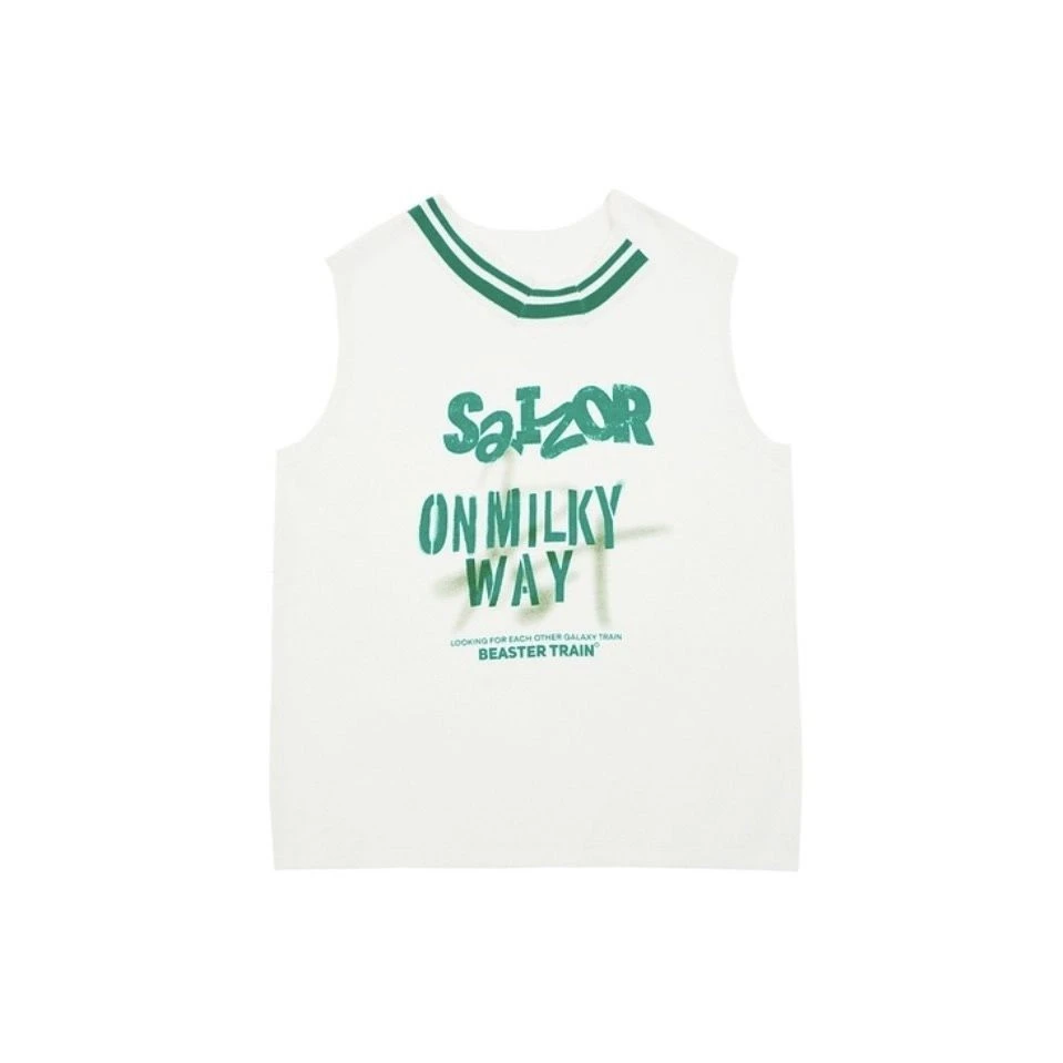 潮牌针织无袖印花个性背心454-B-4-12