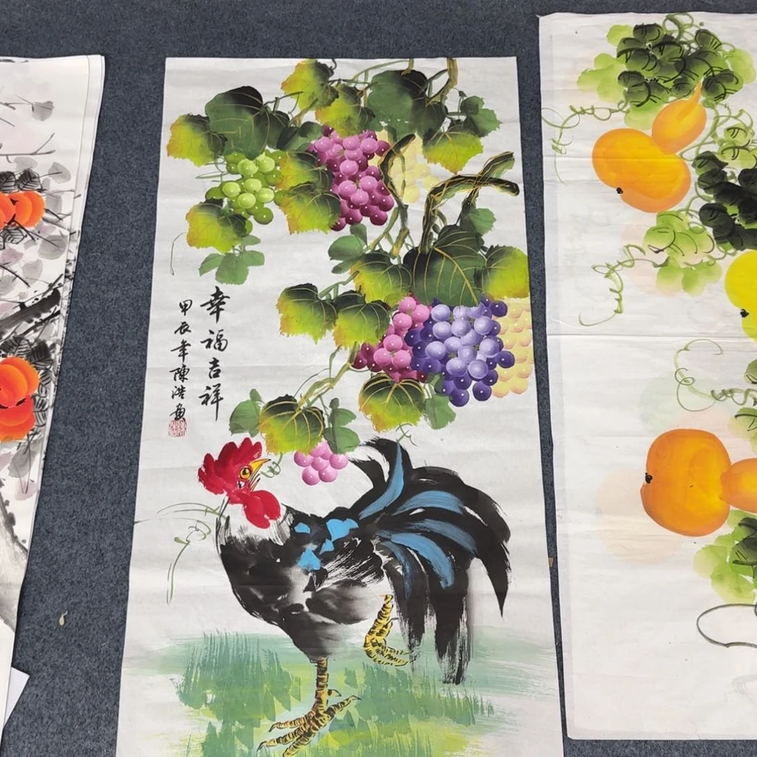 国画尺寸50X100手绘作品