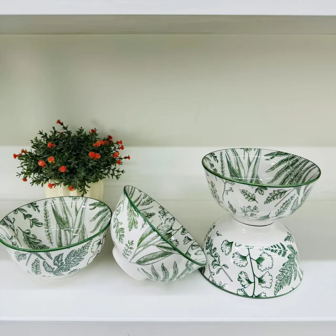 小清新铃兰花碗5.5英寸碗四个