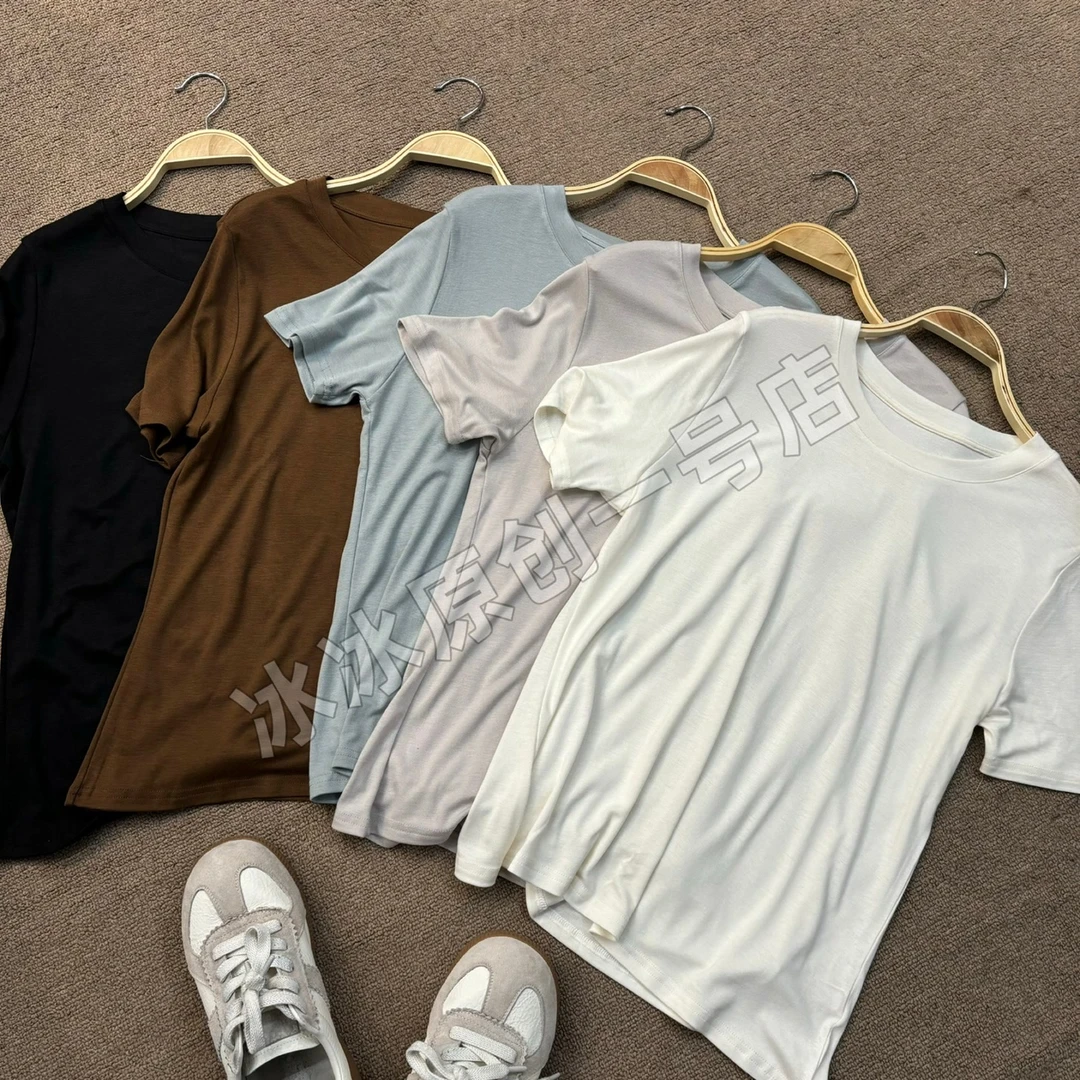 【冰冰一号店】362净版圆领冰感百搭短袖T女款精品