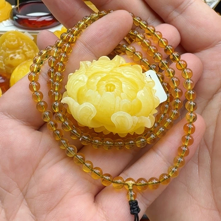 蜜蜡颈饰未镶嵌假一赔十，90