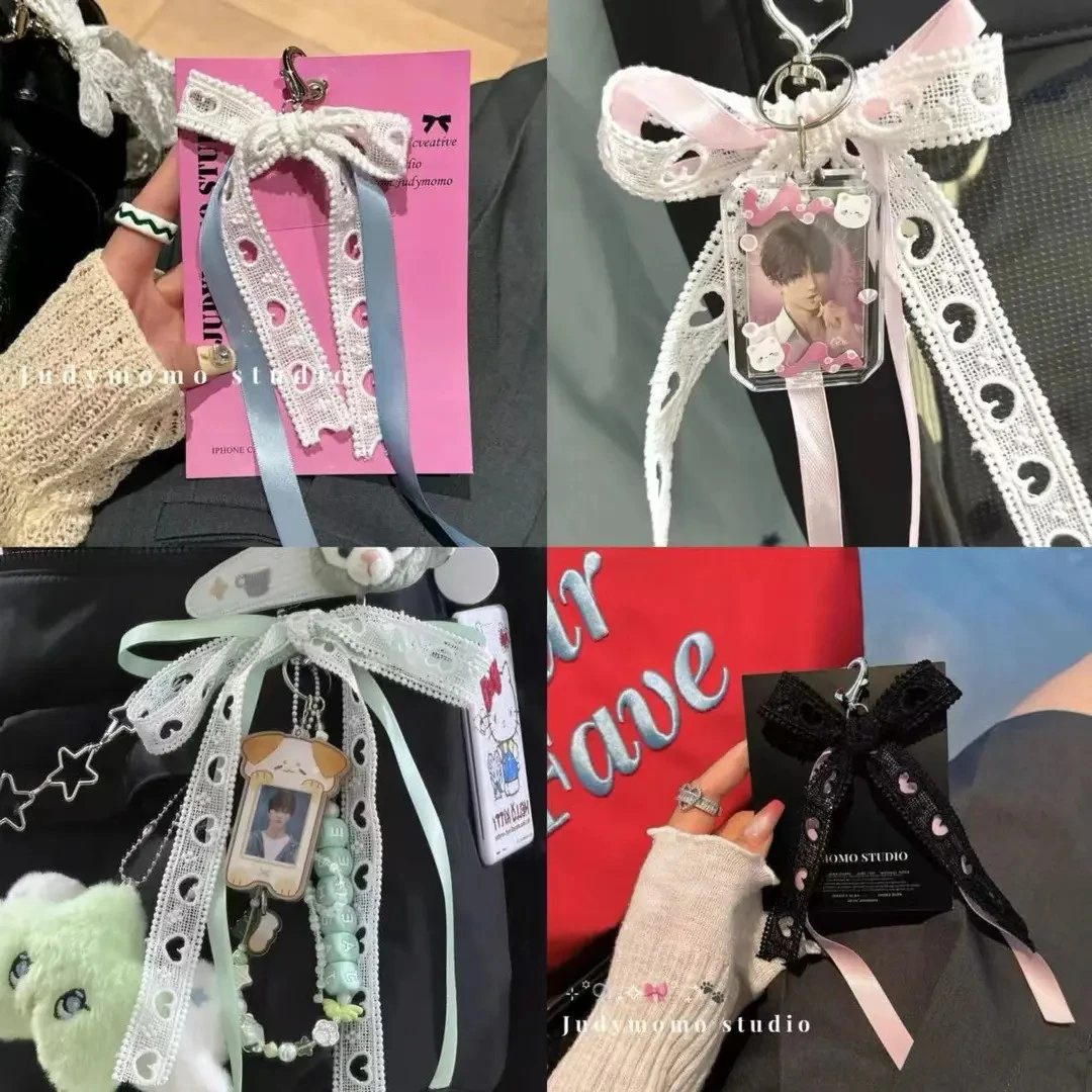 【重生】多种颜色ins芭蕾少女风蝴蝶结爱心挂链手机包包挂件饰品