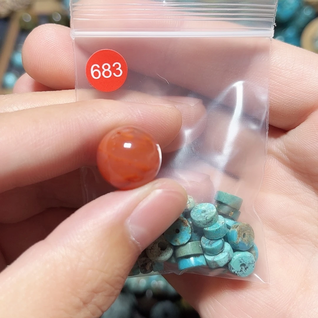 心****玛瑙/玉髓未镶嵌圆珠桶珠老型手串！！
