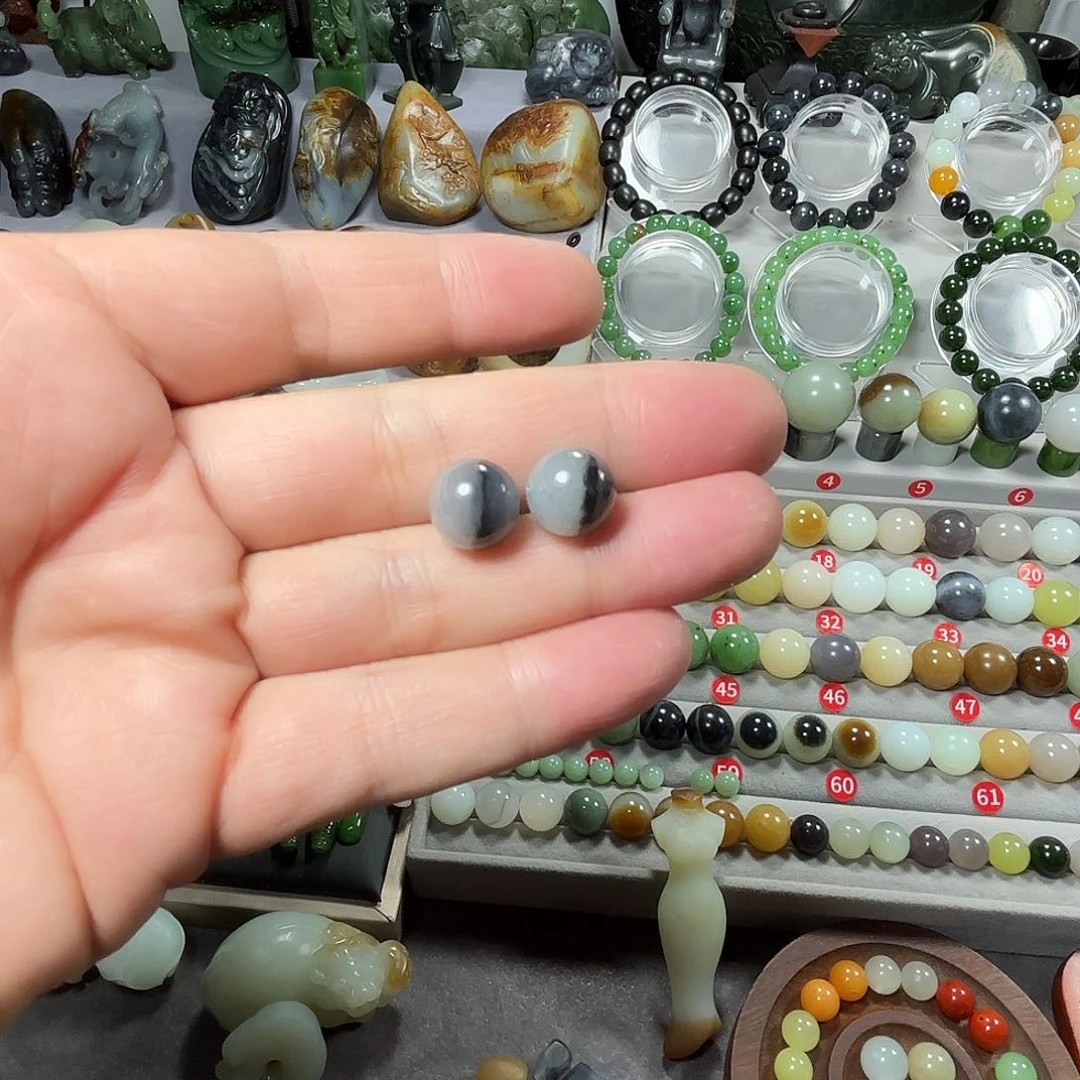 未镶嵌和田玉挂件我**塑珠子