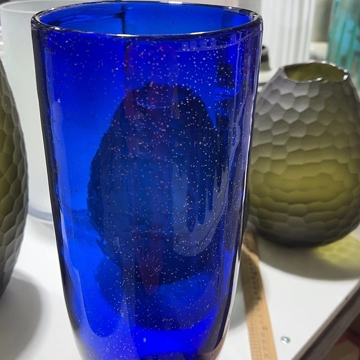兰色花瓶花器高34口13