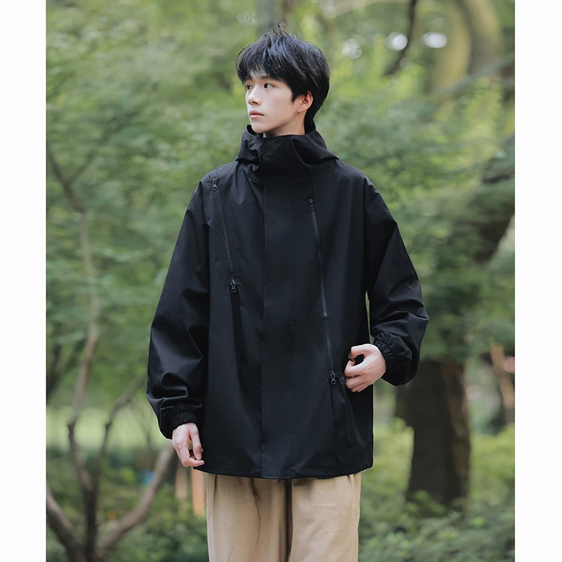 拉夏贝尔新款美式冲锋夹克男女款户外登山服防风防水机能夹克