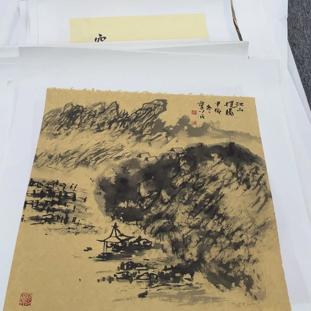 国画杜宝民老师三尺斗方带托底