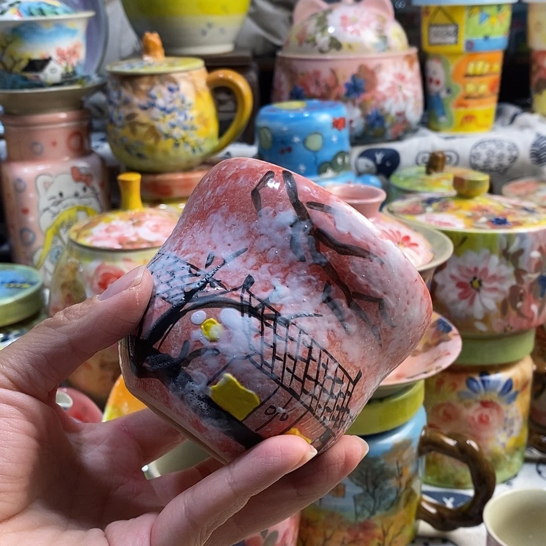 瓷片小年喜乐多手绘陶瓷