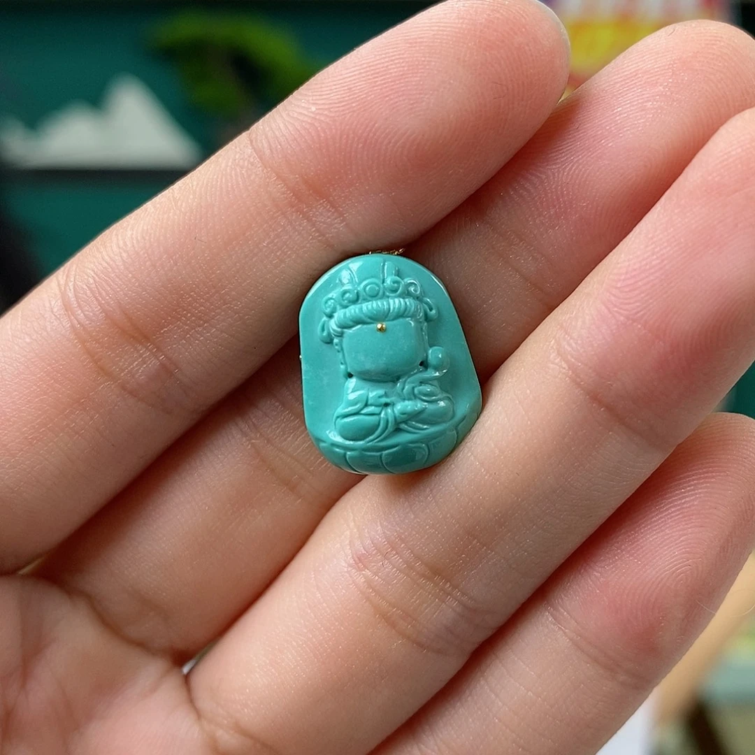 绿松石18K金镶嵌珠宝奇石