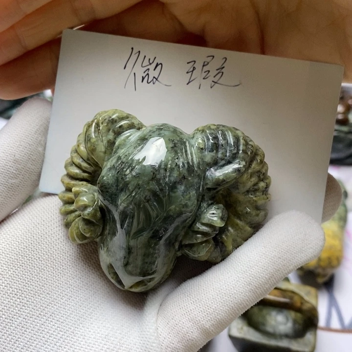 岫岩河磨玉（透闪石质玉）手把未镶嵌至*谦