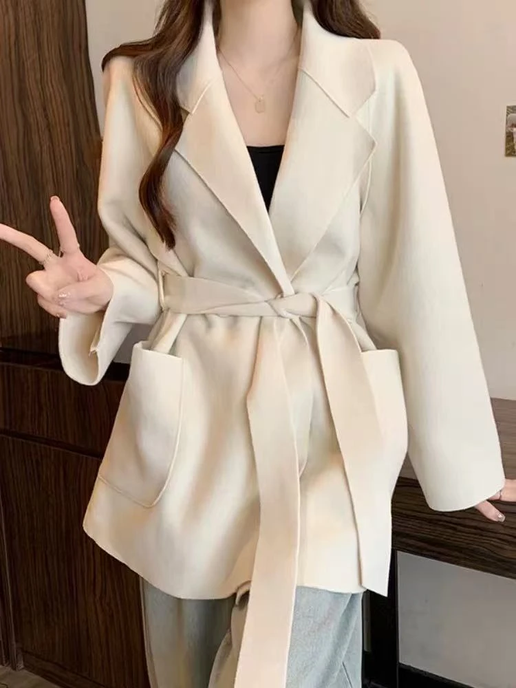 4116 GZ毛呢外套女秋冬爆款高级感中长款双面呢大衣