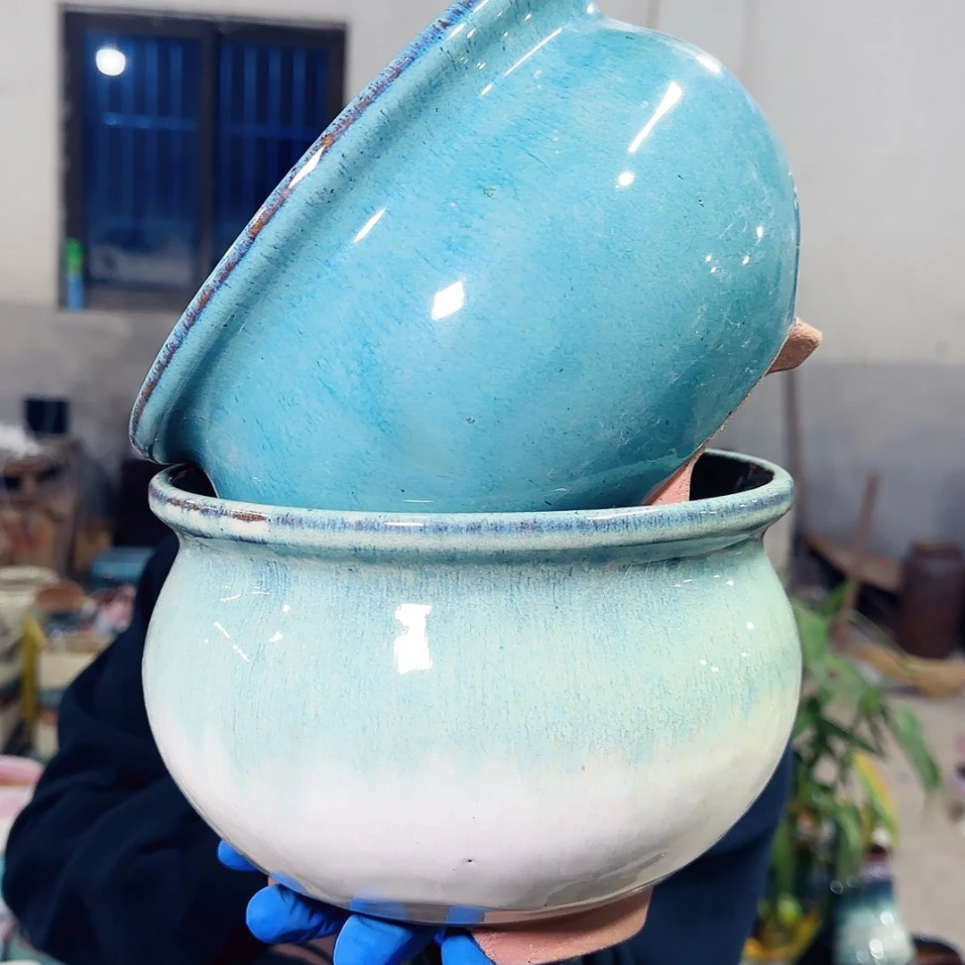 紫砂花盆高13口19