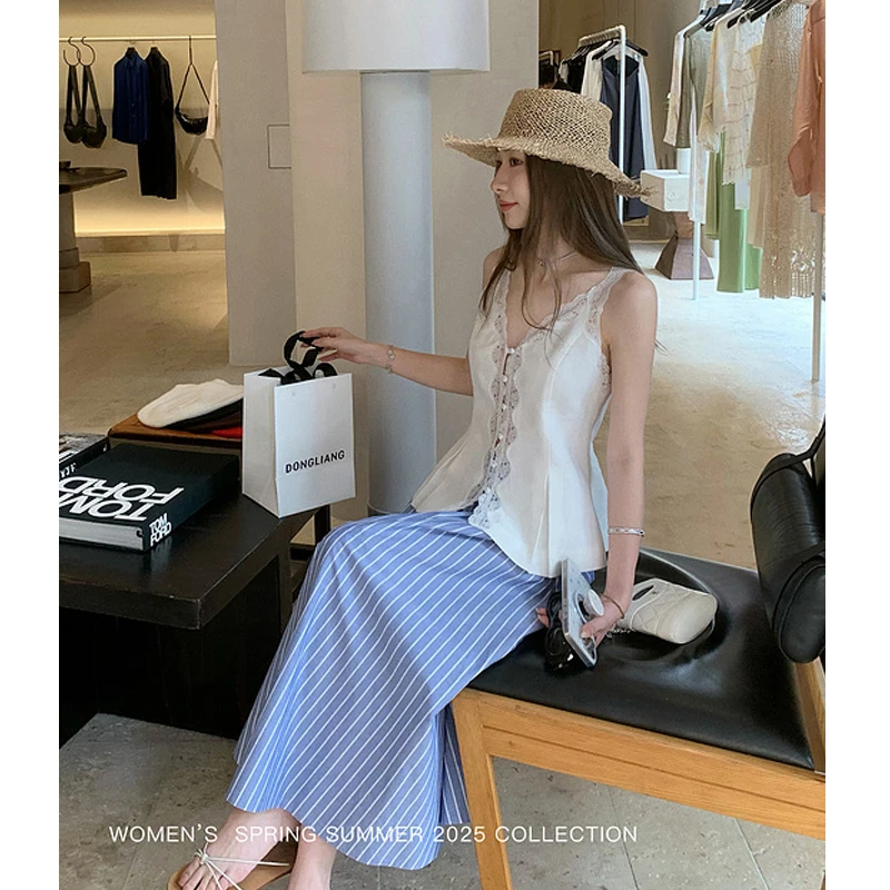 【嘉鹅专属】YESWOMEN初夏私服组·重工背心A字伞裙XYF7253A4192