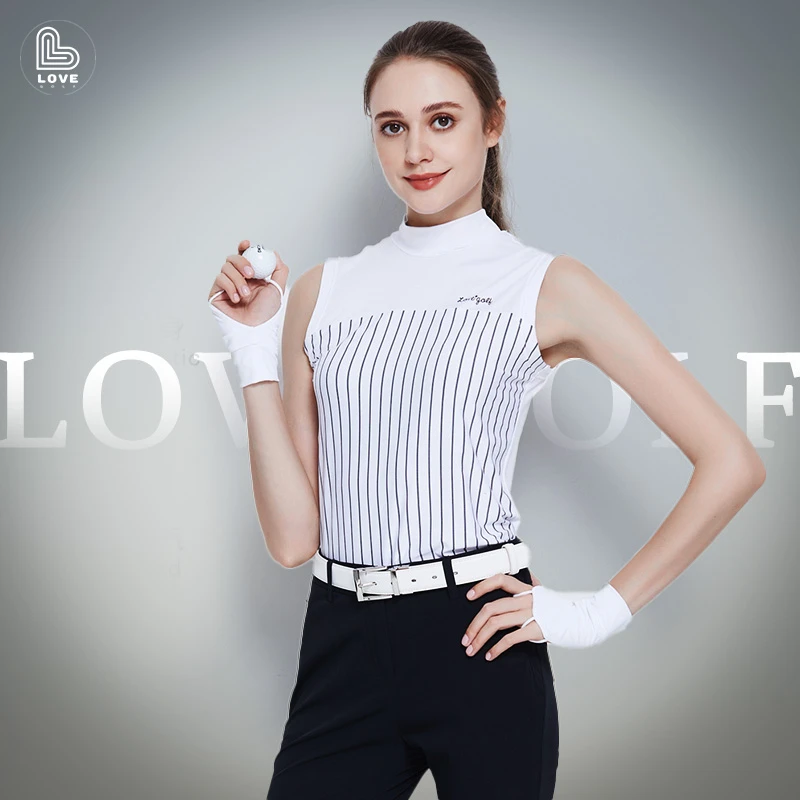 Lovegolf高尔夫无袖修身显瘦夏装半高领新款高级感品牌正品纯欲风
