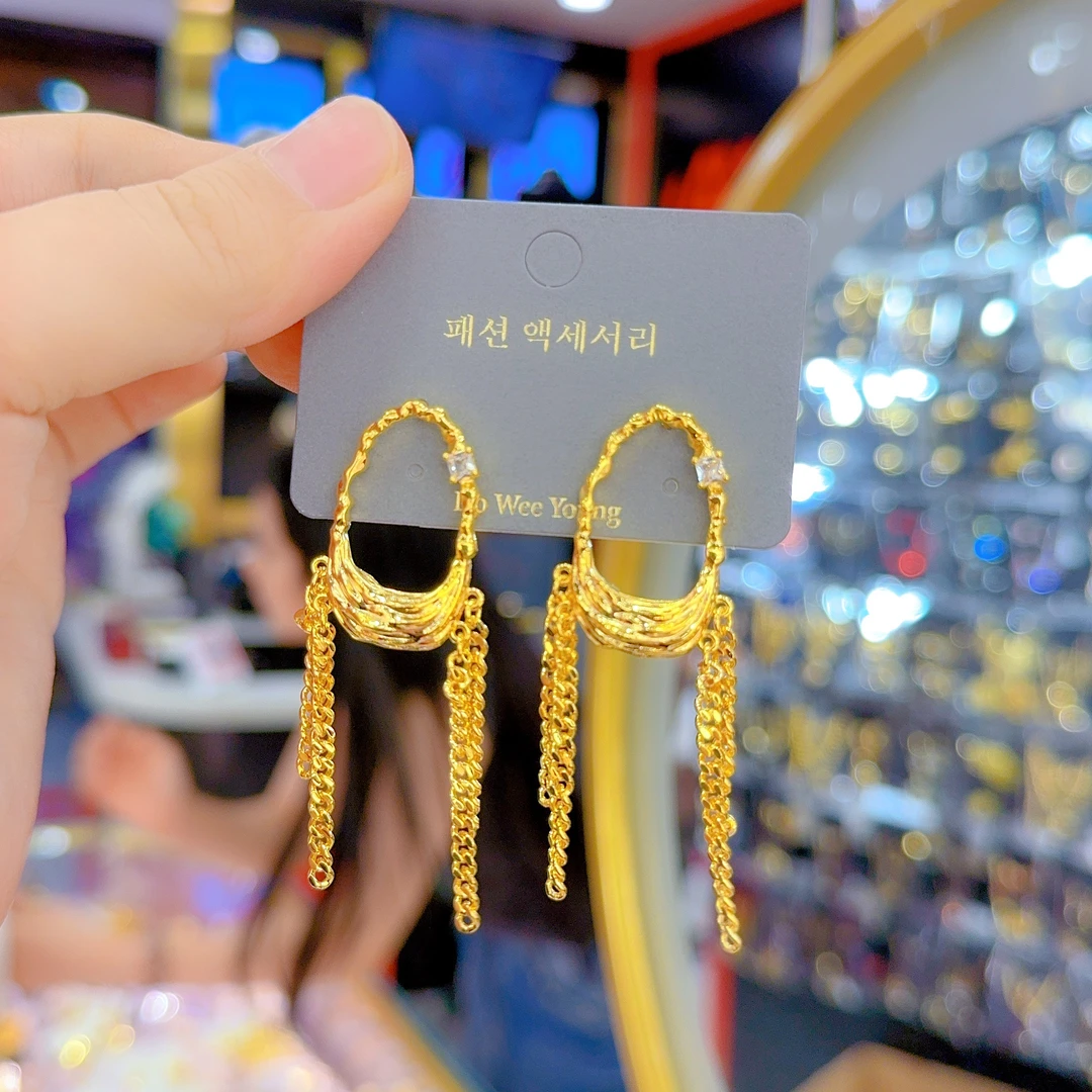 铜合金耳饰 爱纳扎尔052708888百搭轻奢优雅时尚法式重工夸张耳环