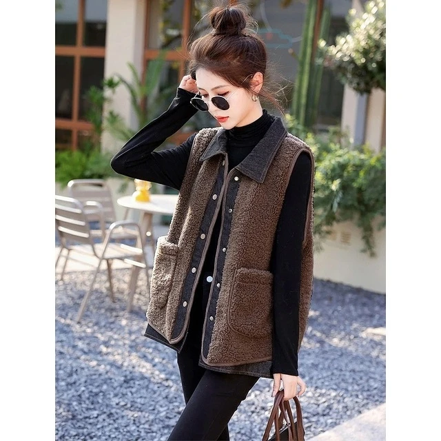 马甲女2025春季新款时尚休闲宽松显瘦百搭牛仔撞色拼接减龄外套女