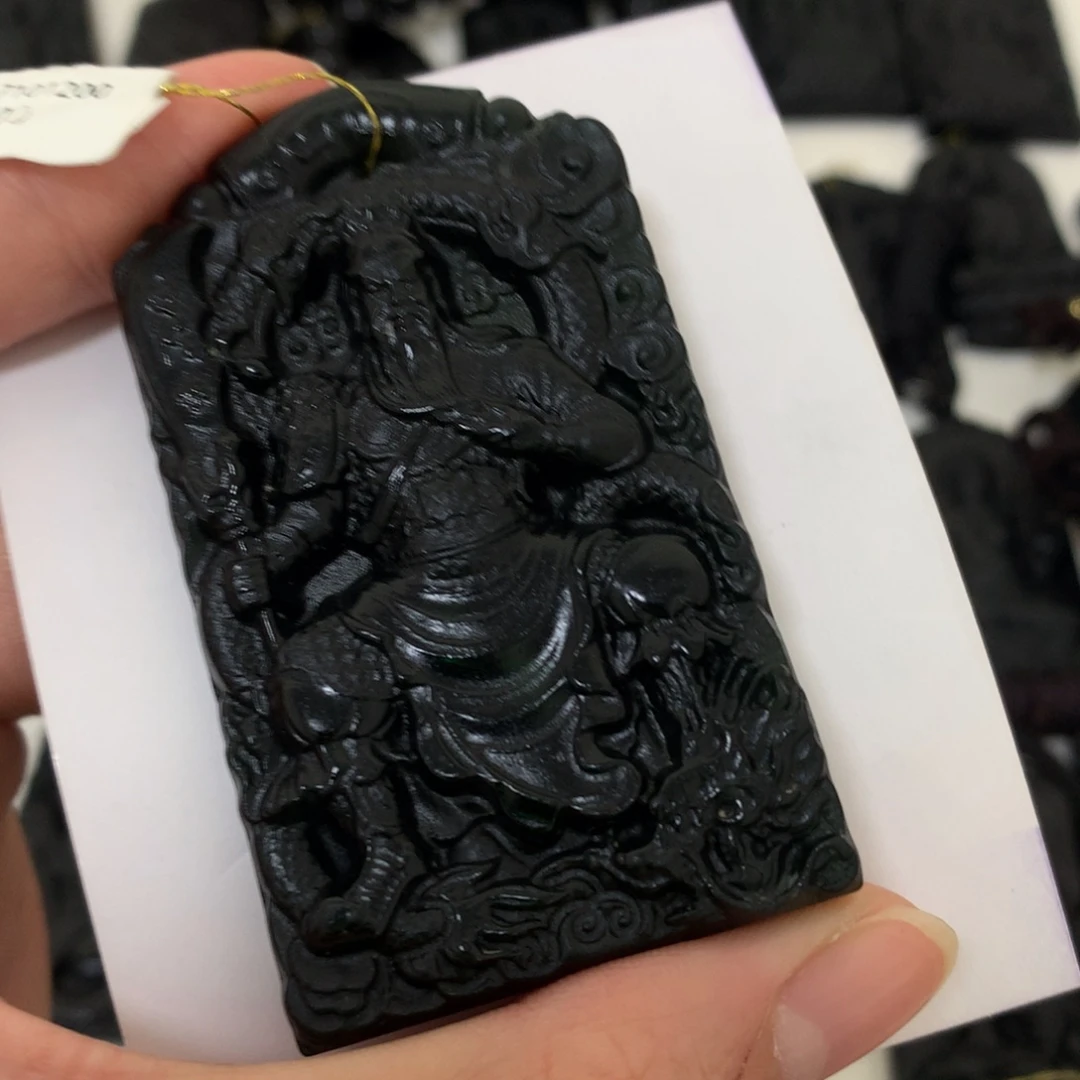 天然缅甸a货钢琴黑挂件