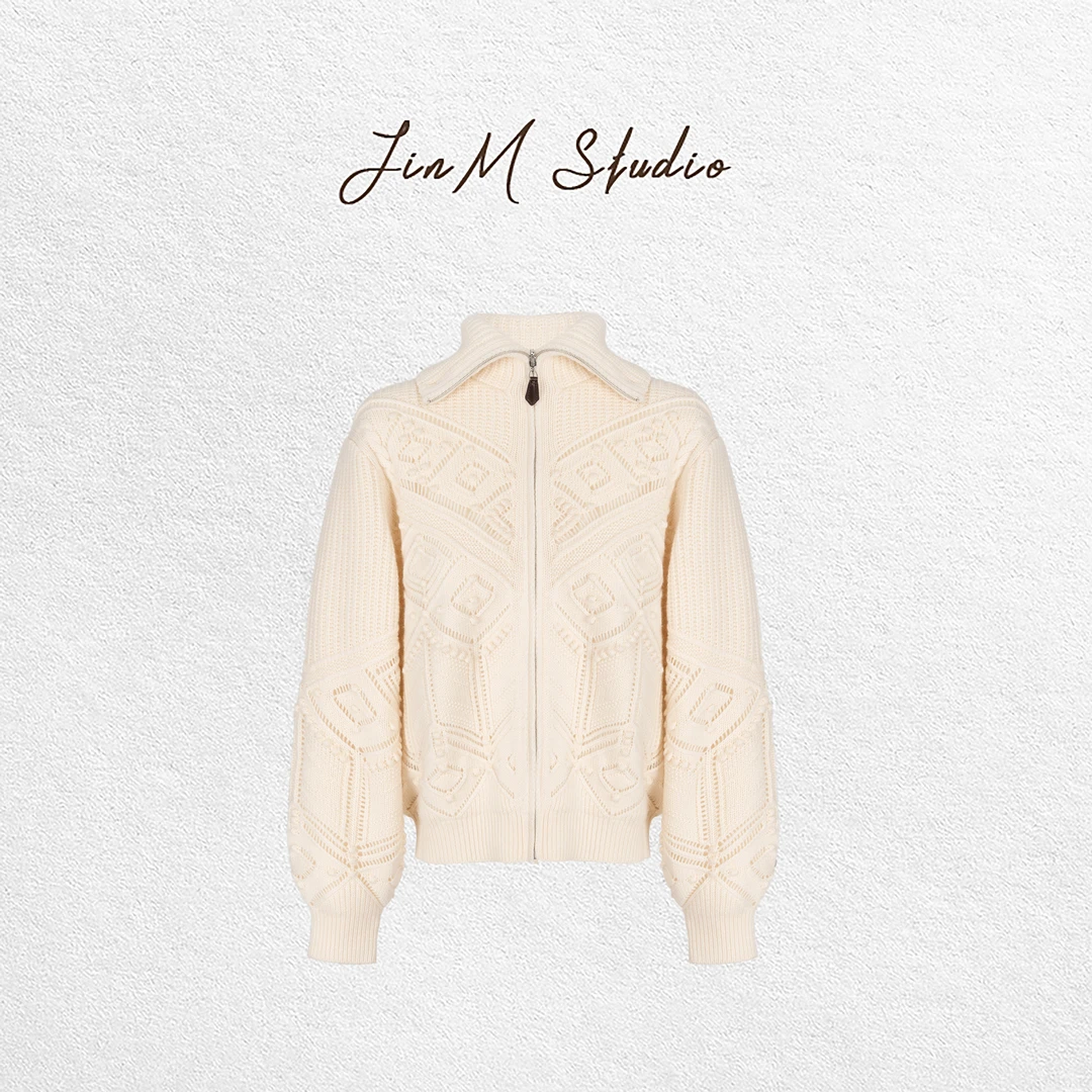 Jinmstudio丨【优雅绒感】LP假日系列100羊绒手钩毛衣602501A6754