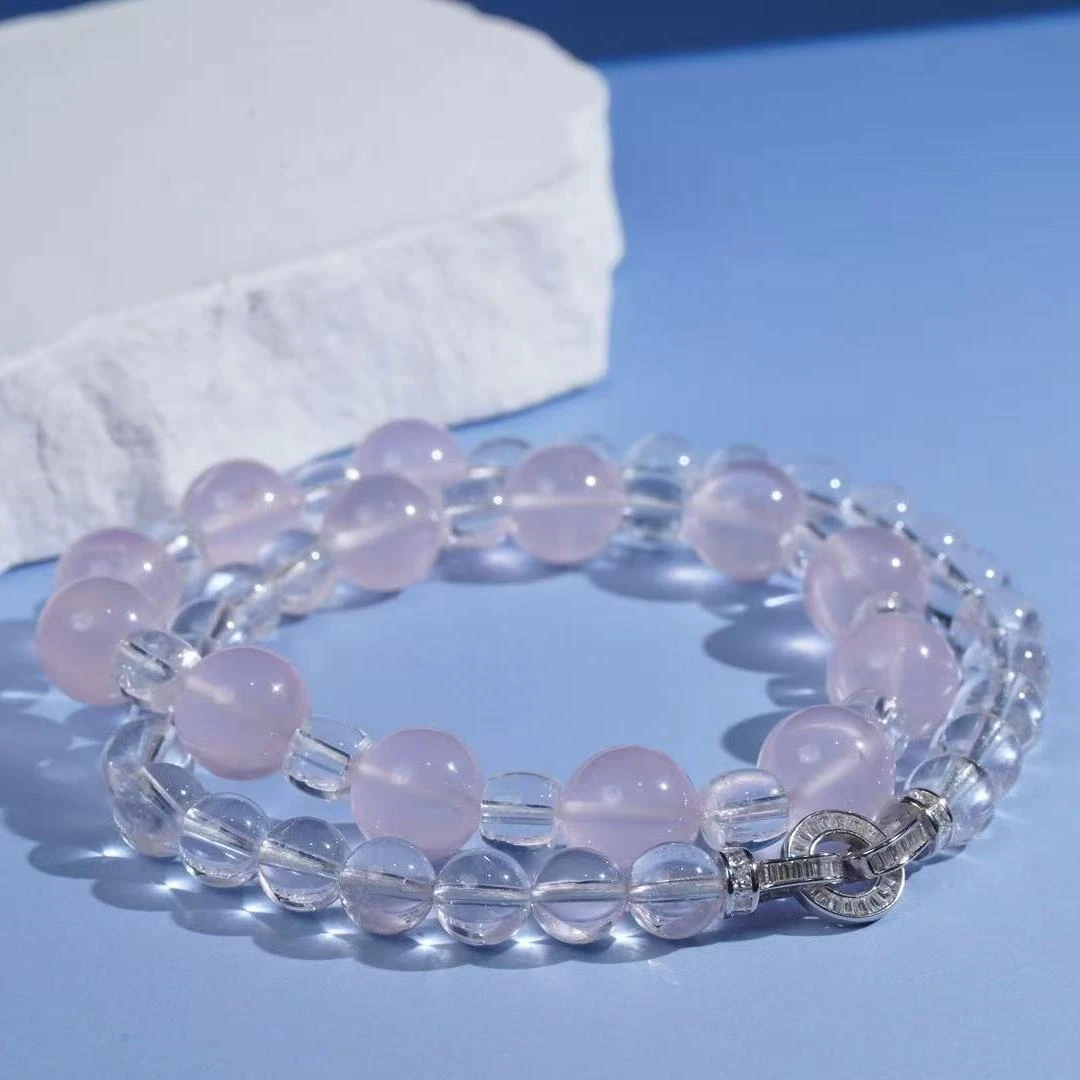 【铭记好物】粉水晶DIY项链-QDM47L216【多样性发一件】约11.5mm