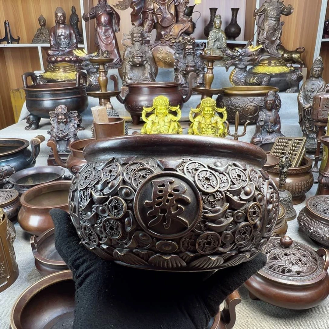 铜香炉铜摆件铜工艺品风水摆件