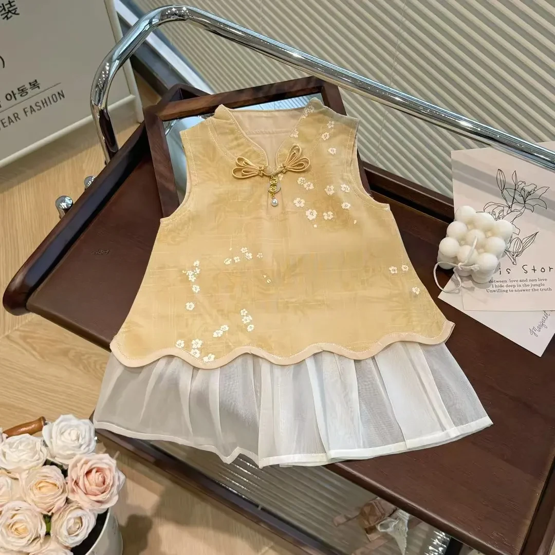 梦华录！2025新款女童新中式国风背心裙甜美气质