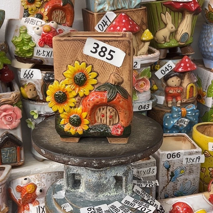 粗陶材质多肉花盆