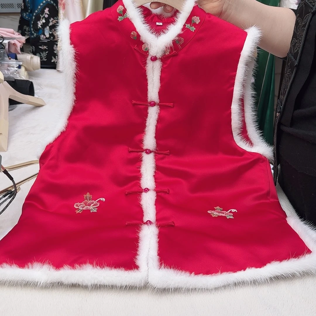 刺绣苏*花苏州真丝马甲