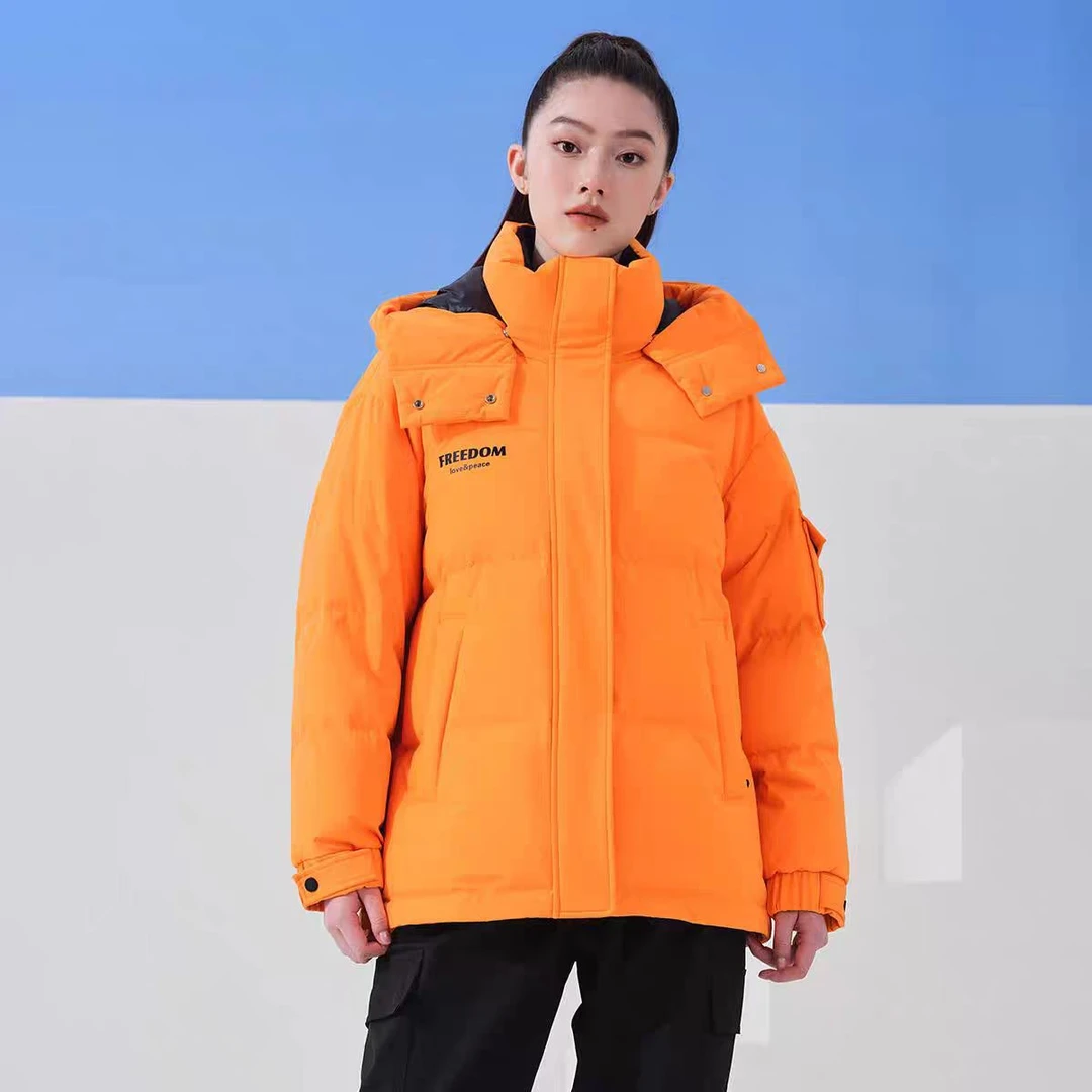 【坦】可脱卸帽撞色工装羽绒服TD336520