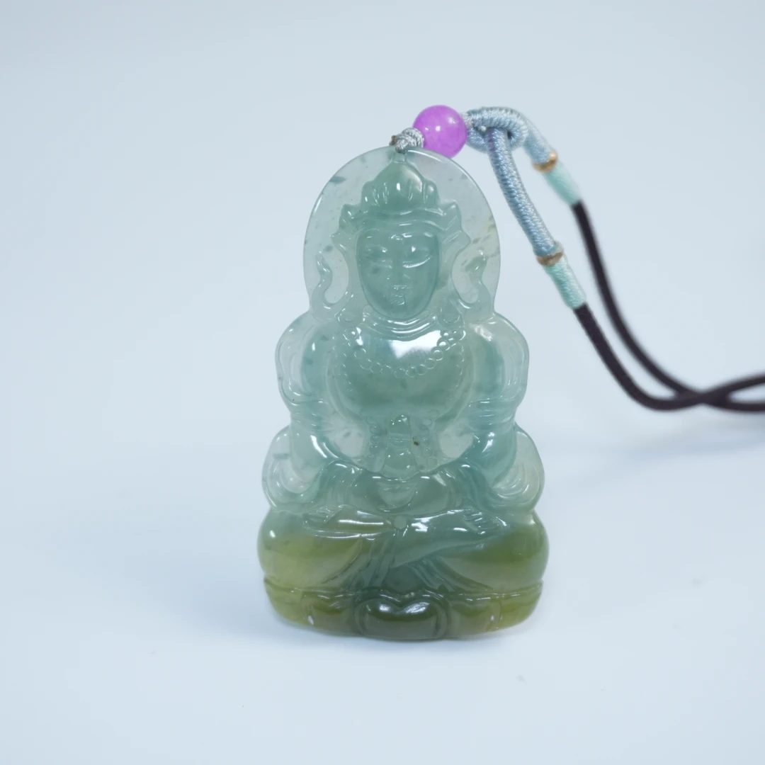 近现代观音纹翡翠佩436488*古玉*传承
