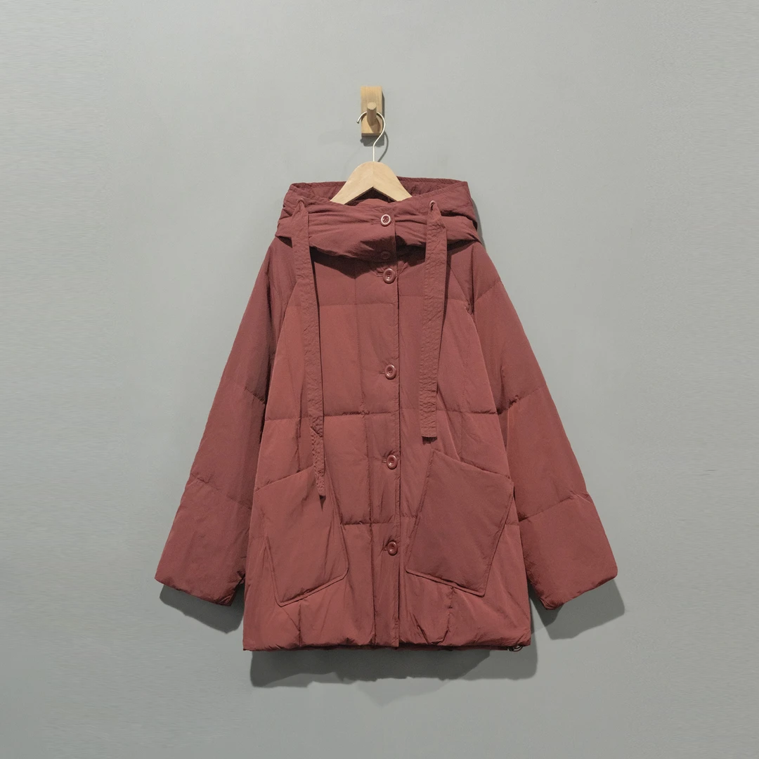 【且听风吟】0516485高货248克白鸭绒中长款羽绒服   衣长77胸围140