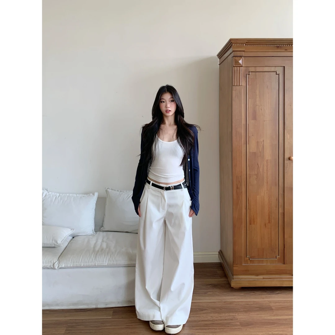 withmin凉皮 辣妹挂脖吊带无袖收腰短款白色百搭背心上衣2523836