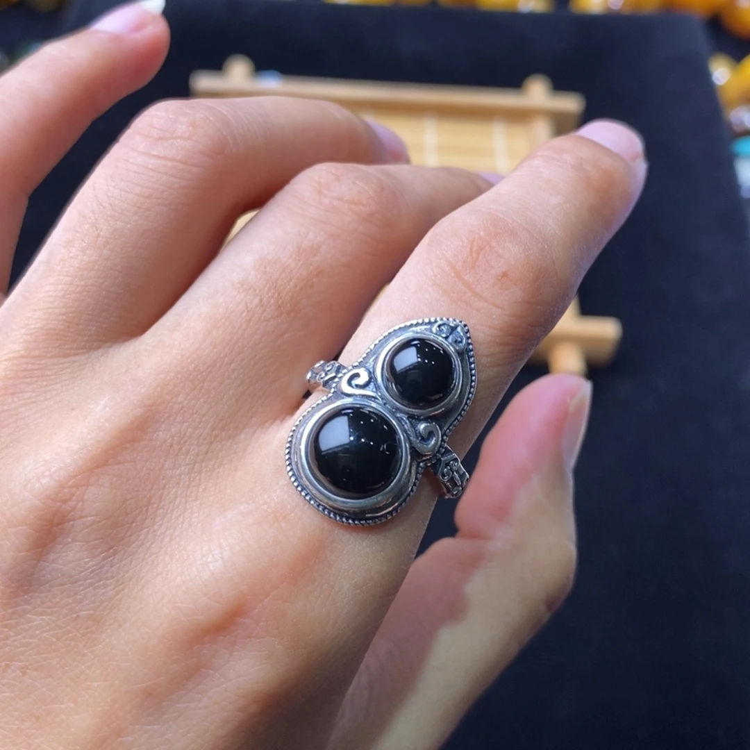 琥珀颈饰银S925镶嵌天翁戒指