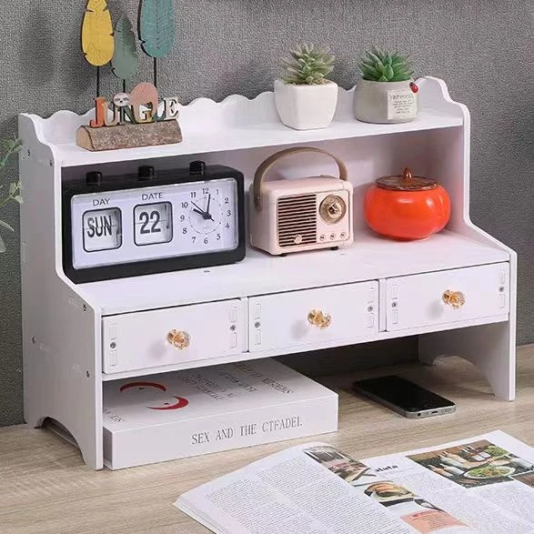 桌面置物架化妆品收纳架带抽屉多功能学生宿舍文具卧室办公室整理