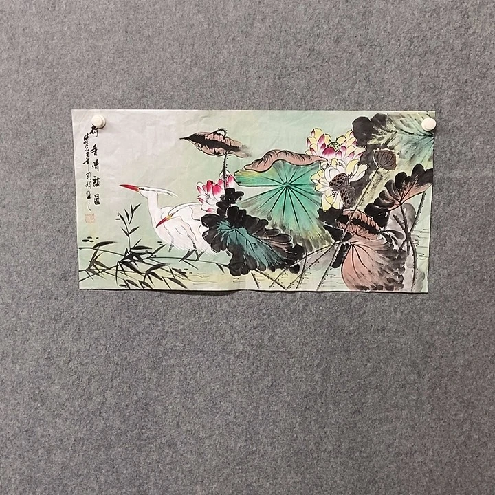 国画三尺荷花一幅