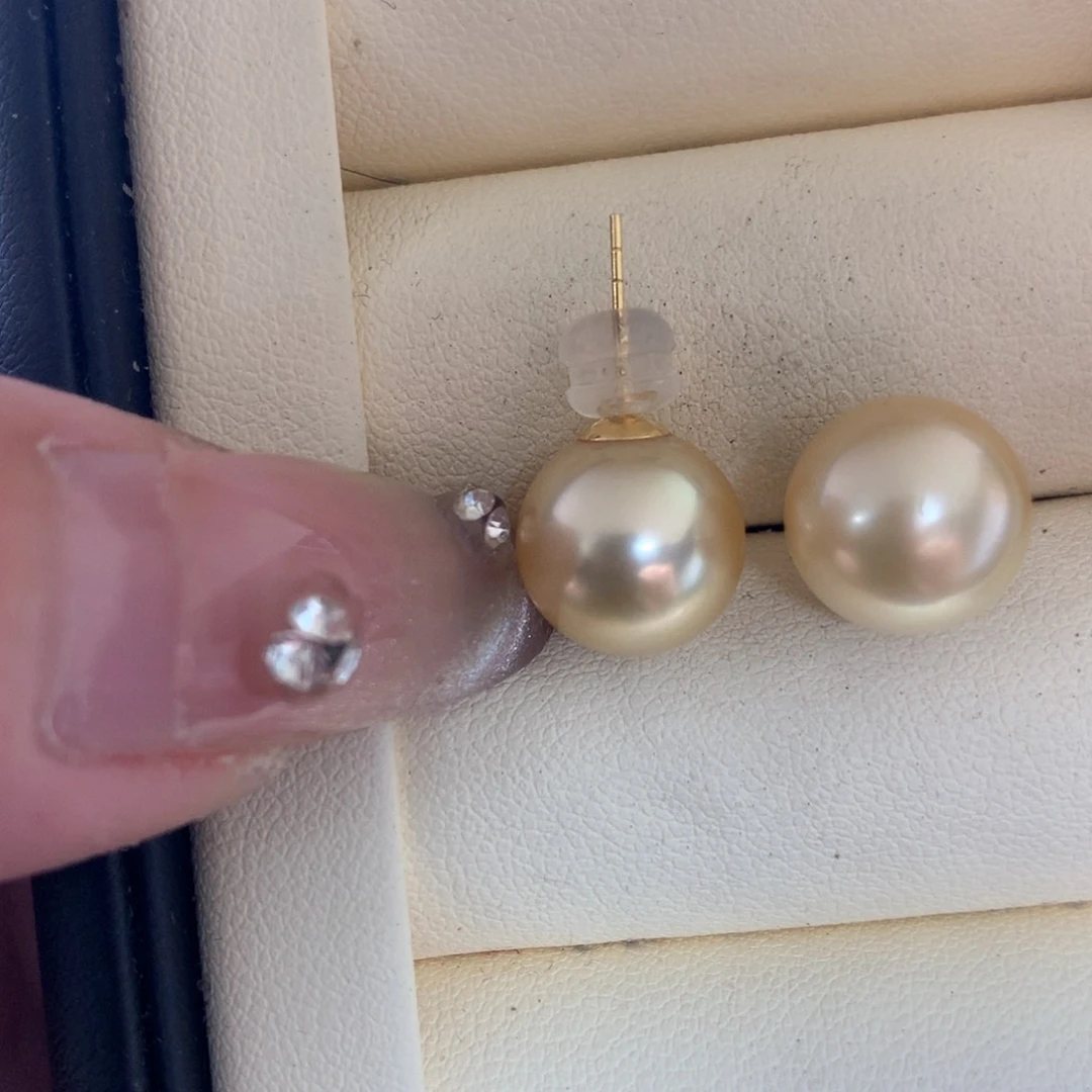 海水珍珠耳饰18K金镶嵌