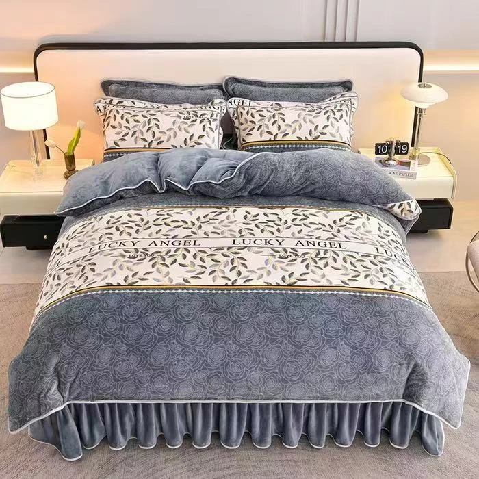 2025新款高克重牛奶绒四件套-灰