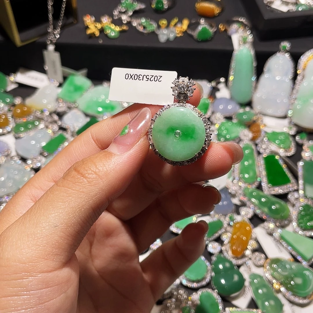 翡翠银S925镶嵌颈饰