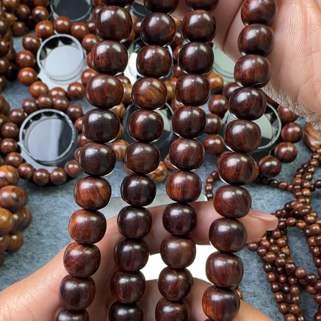 黄花梨/降香黄檀手串/手链老型紫油梨树头料