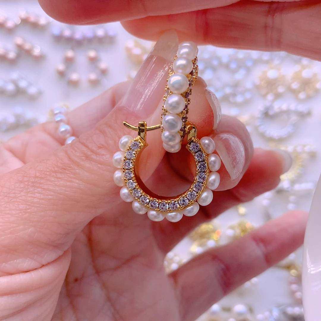 耳饰淡水珍珠合金