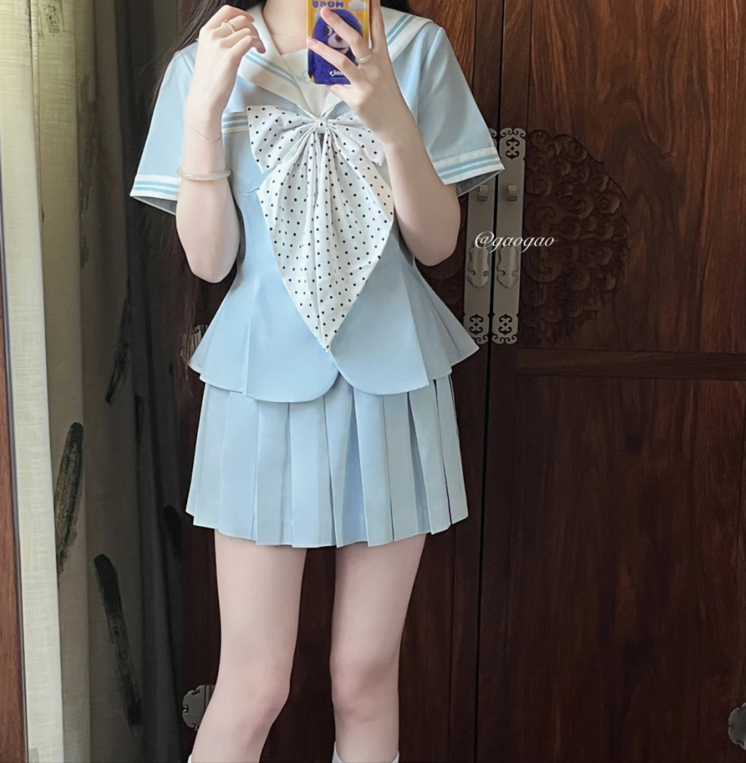 十番高校JK制服收腰水手服新品福利原创格裙jk