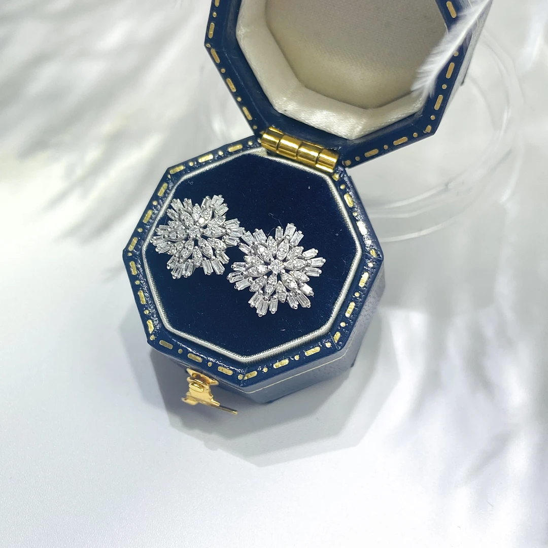 【涂涂高定珠宝】18k金钻石雪花耳钉TG