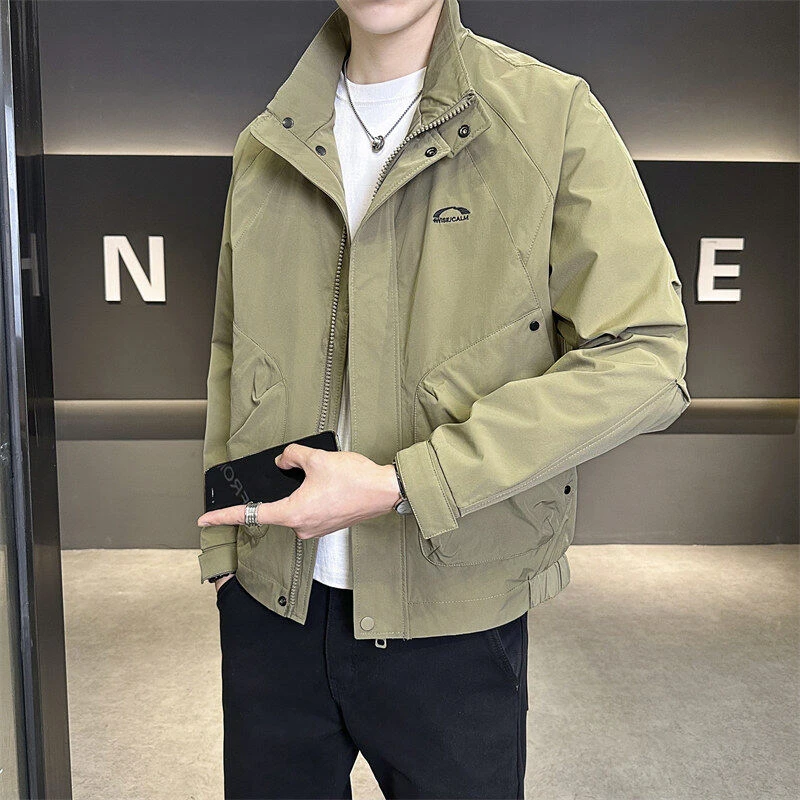 男士外套2025春季新款立领帅气工装青年夹克百搭时尚潮流上衣