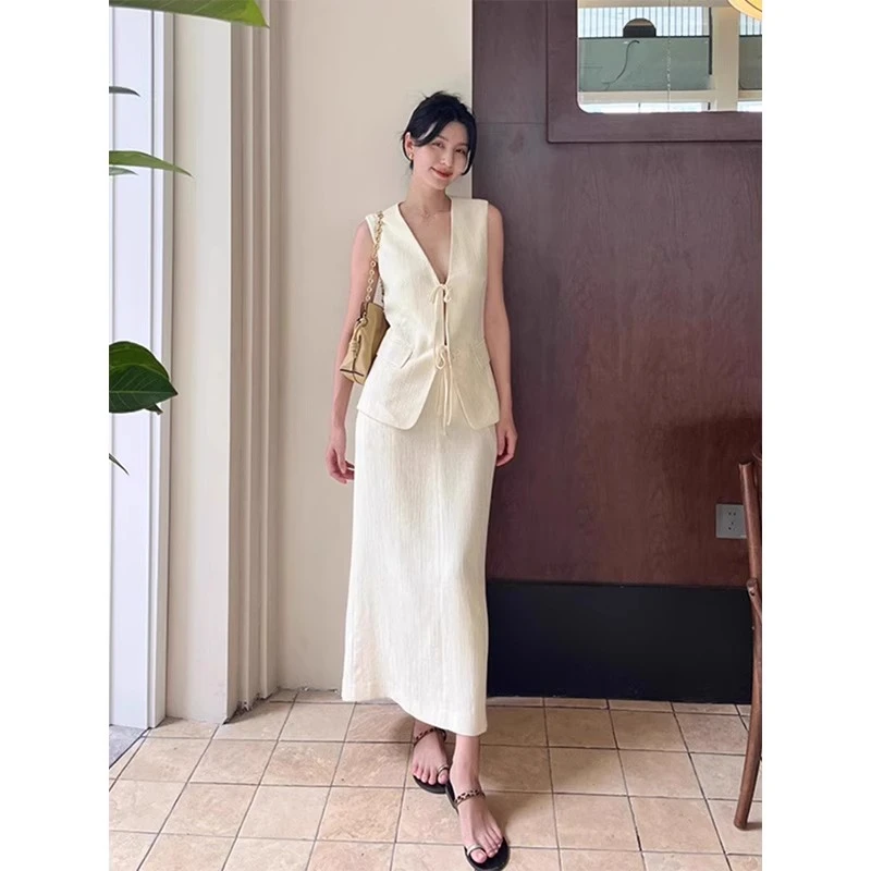 富家千金感减龄一整套穿搭新中式国风半身裙子两件套装女2025新款