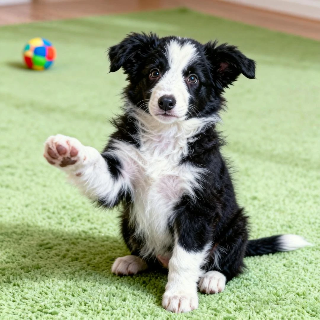 边牧幼犬粘人白色幼宠活体幼崽狗陪伴犬纯白家养聪明活物宠物狗狗