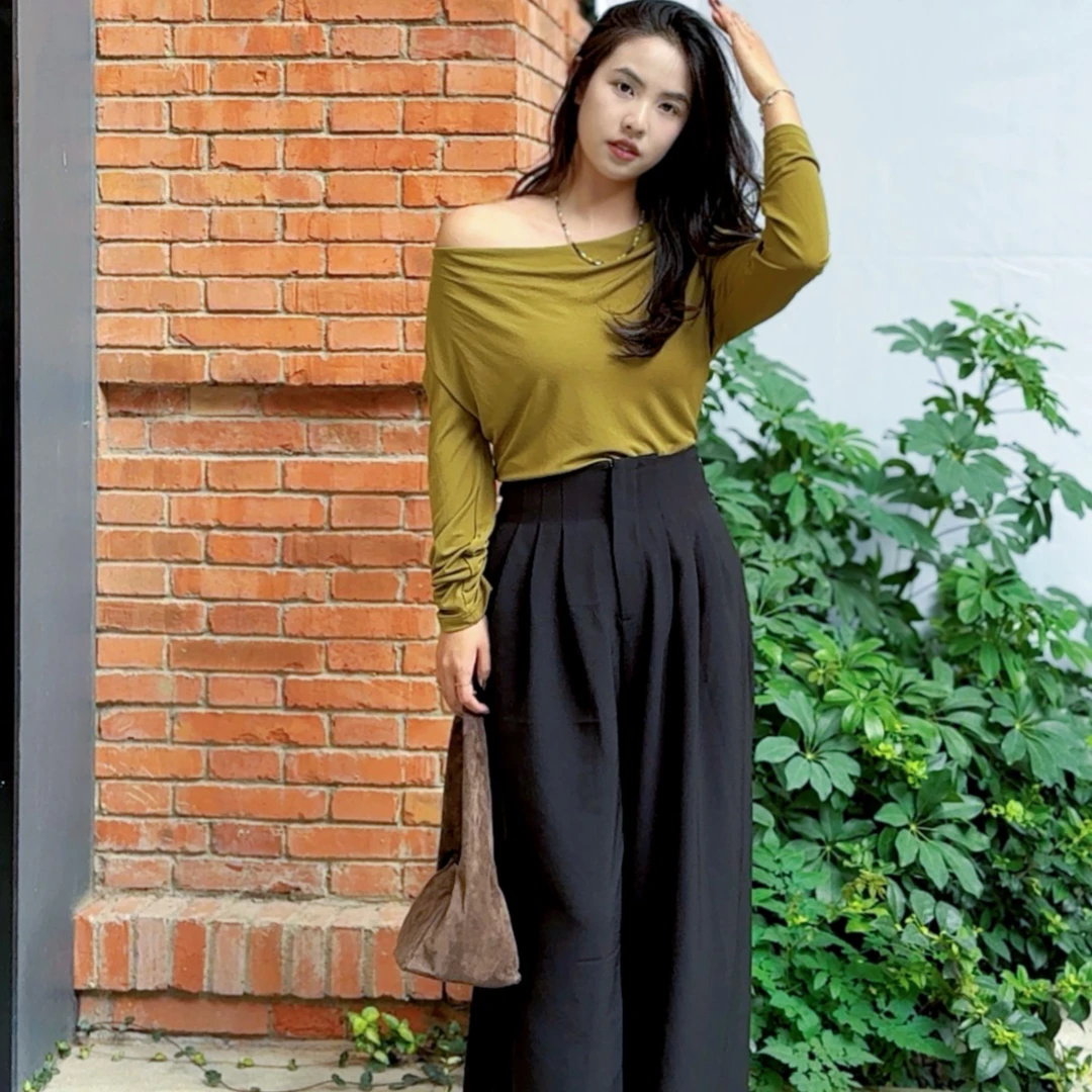 VANCY COUTURE高腰阔腿裤显瘦气质时尚休闲法式宽松设计感