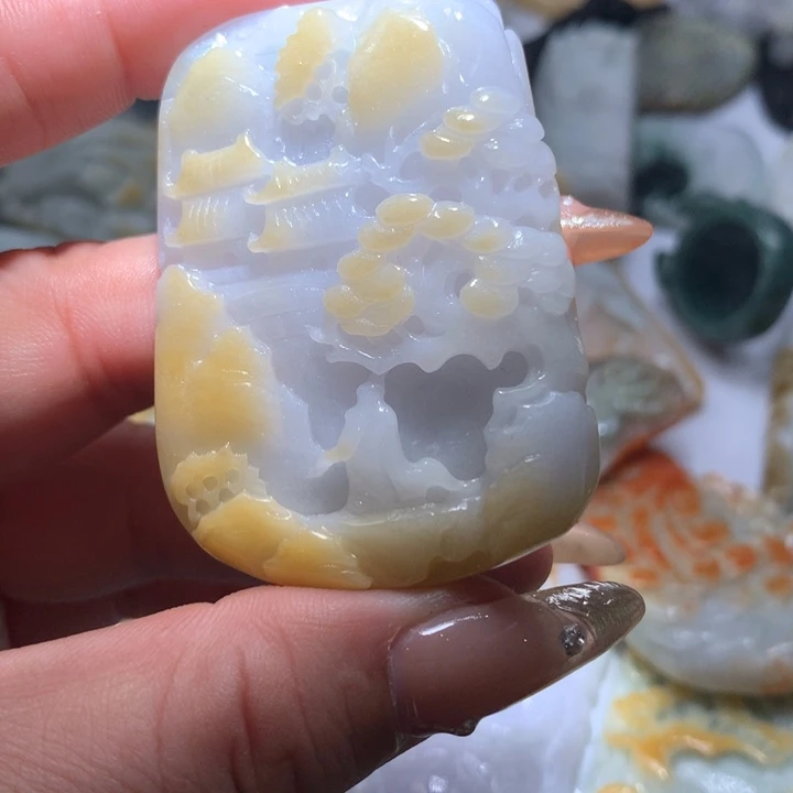翡翠未镶嵌颈饰保真天然A货翡翠